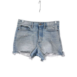 Calvin Klein High Rise Button Fly Cut Off Denim Blue Jean Shorts Size 26 Casual